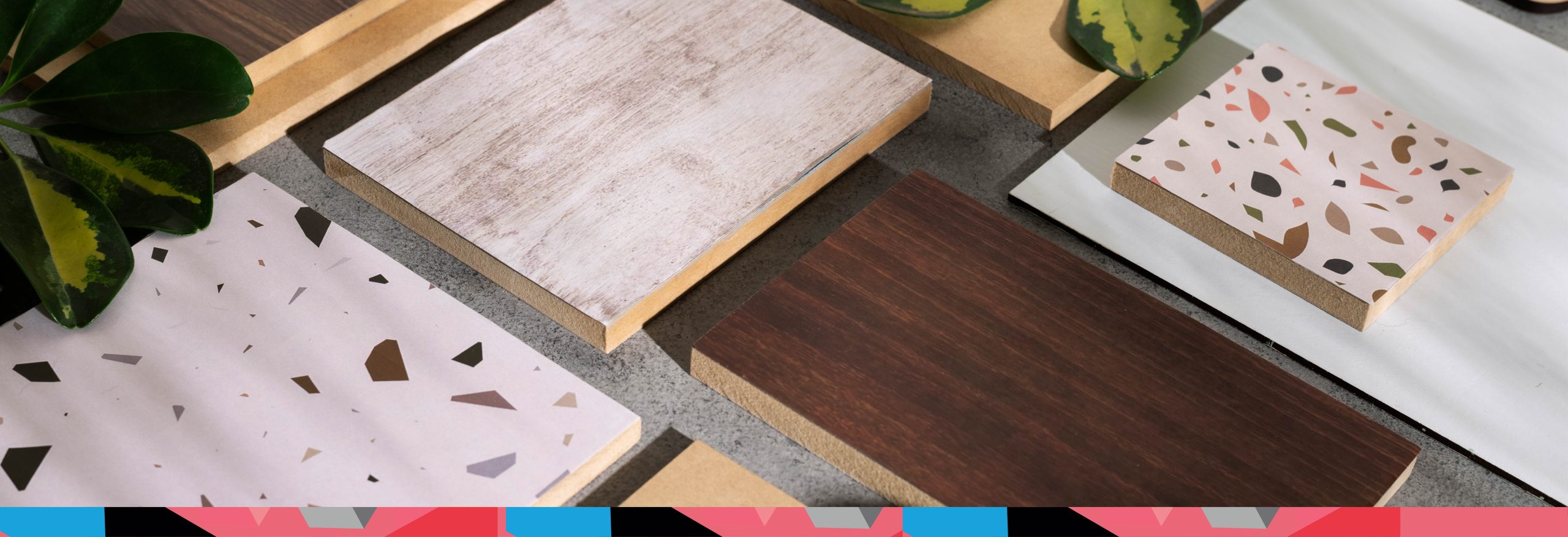 sustainable office design swatches and colour and material samples